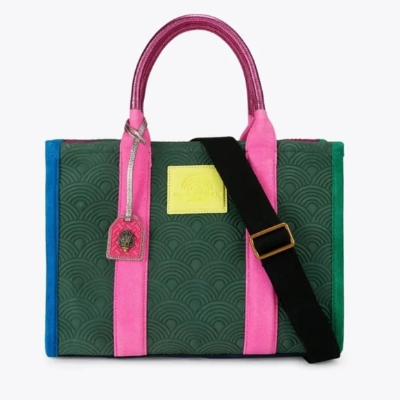 💚🔹️Kurt Geiger🔹️ London southbank Suede Rainbow Embossed tote bag (Msrp $398) - Picture 1 of 9